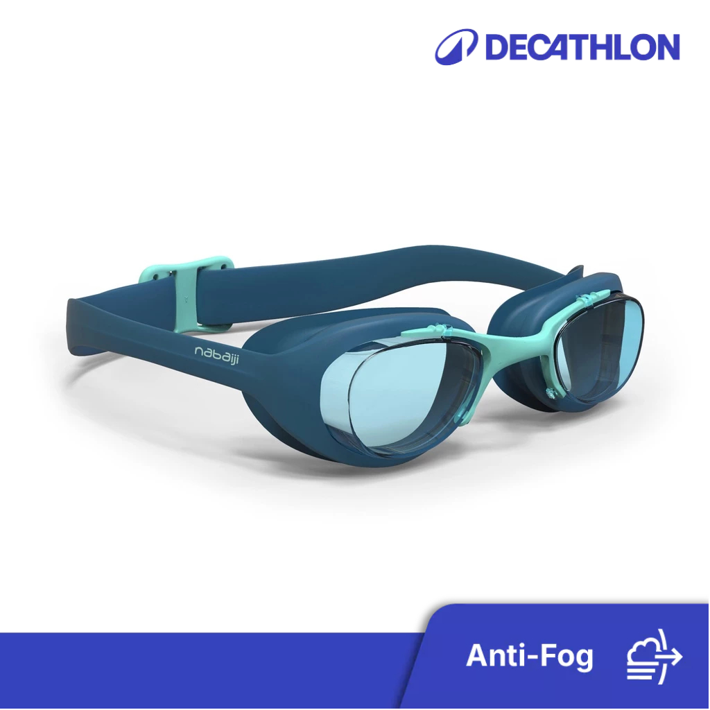 Decathlon Swimming Goggles Xbase L Clear Lenses - Blue (Anti-Fogging) - Nabaiji