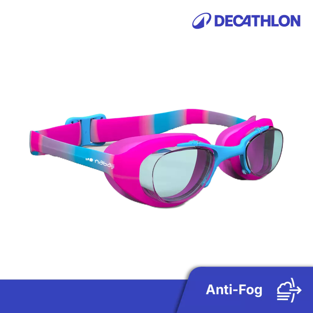 Decathlon Kids' Plain Strap Clear Lens Swimming Goggles 100 Xbase (Anti-Fog) - Nabaiji