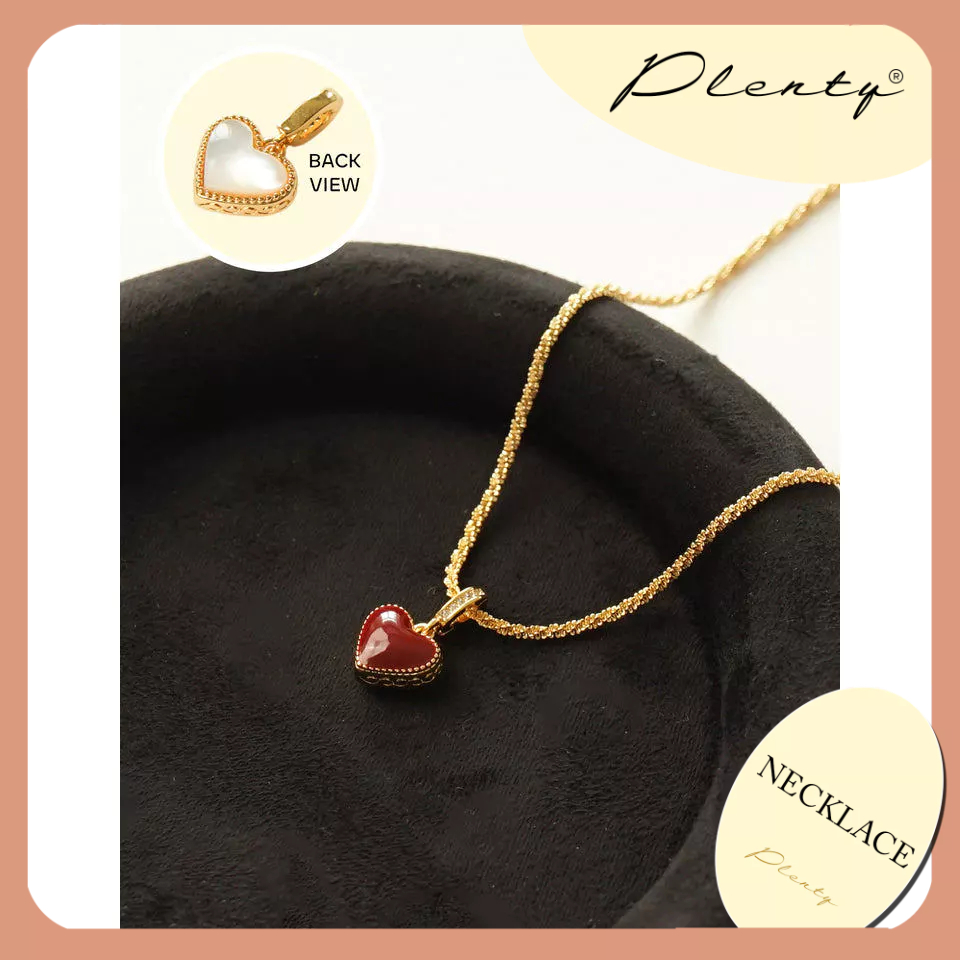 Plenty Wrenna Reversible Heart 18K Gold Plated Necklace