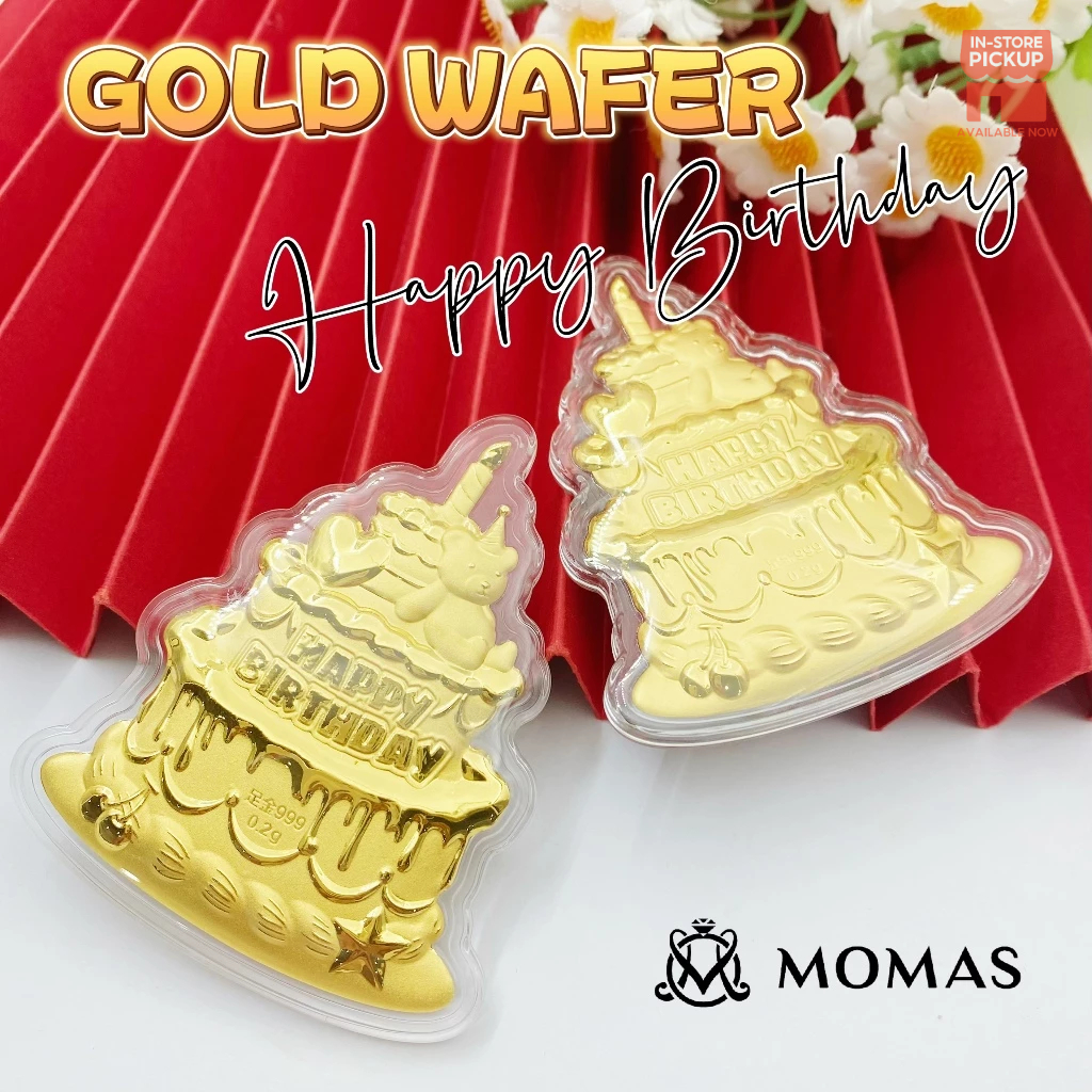MOMAS 999.9 Gold Wafer Happy Birthday Cake 999.9 Gold Original 999.9 Momas&hellip;