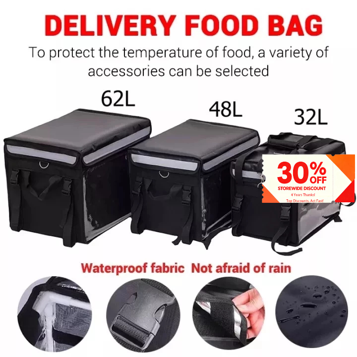 HM Food Delivery Bag Penghantaran Makanan Sling Bag Hantar Motorcycle Insulated Grab Delivery Box外卖箱
