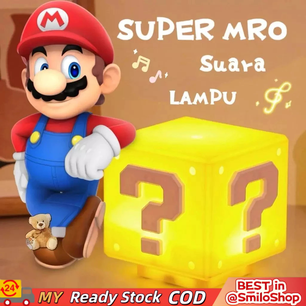 ⚡️FAST⚡️Super Mario LED Question Block Night Lights USB Charging Desk Lamp Decorative Light Iconic Mood Light with Soun