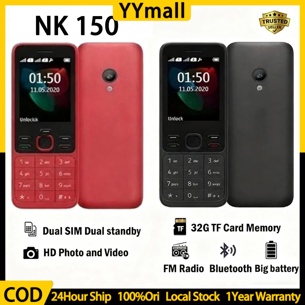 【100% Ori】Nokia 150 Mobile Phone Support Dual Sim FM Radio TF Card HD Camera Video Elderly Phone New