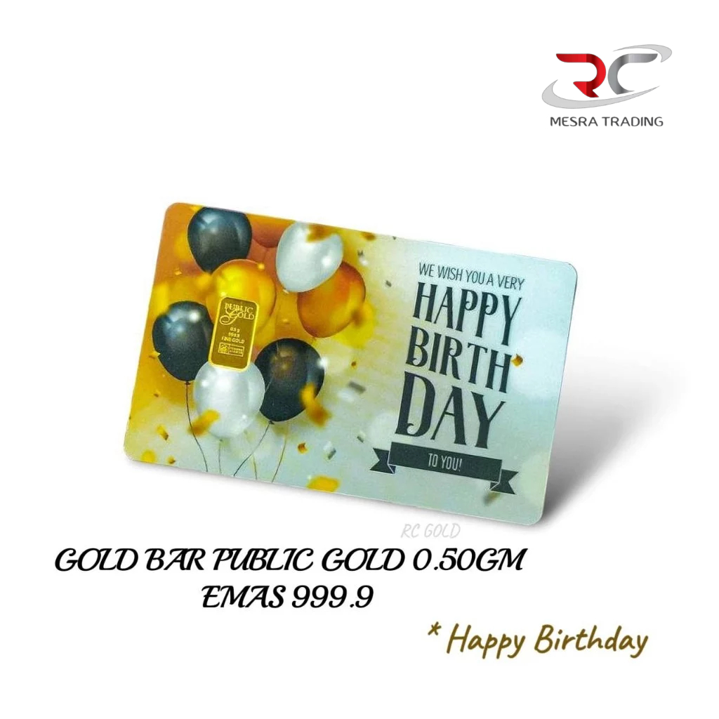 PUBLIC GOLD BULLION BAR 0.50GM 999.9 HAPPY BIRTHDAY GOLD BAR 0.5GM 999.9&hellip;