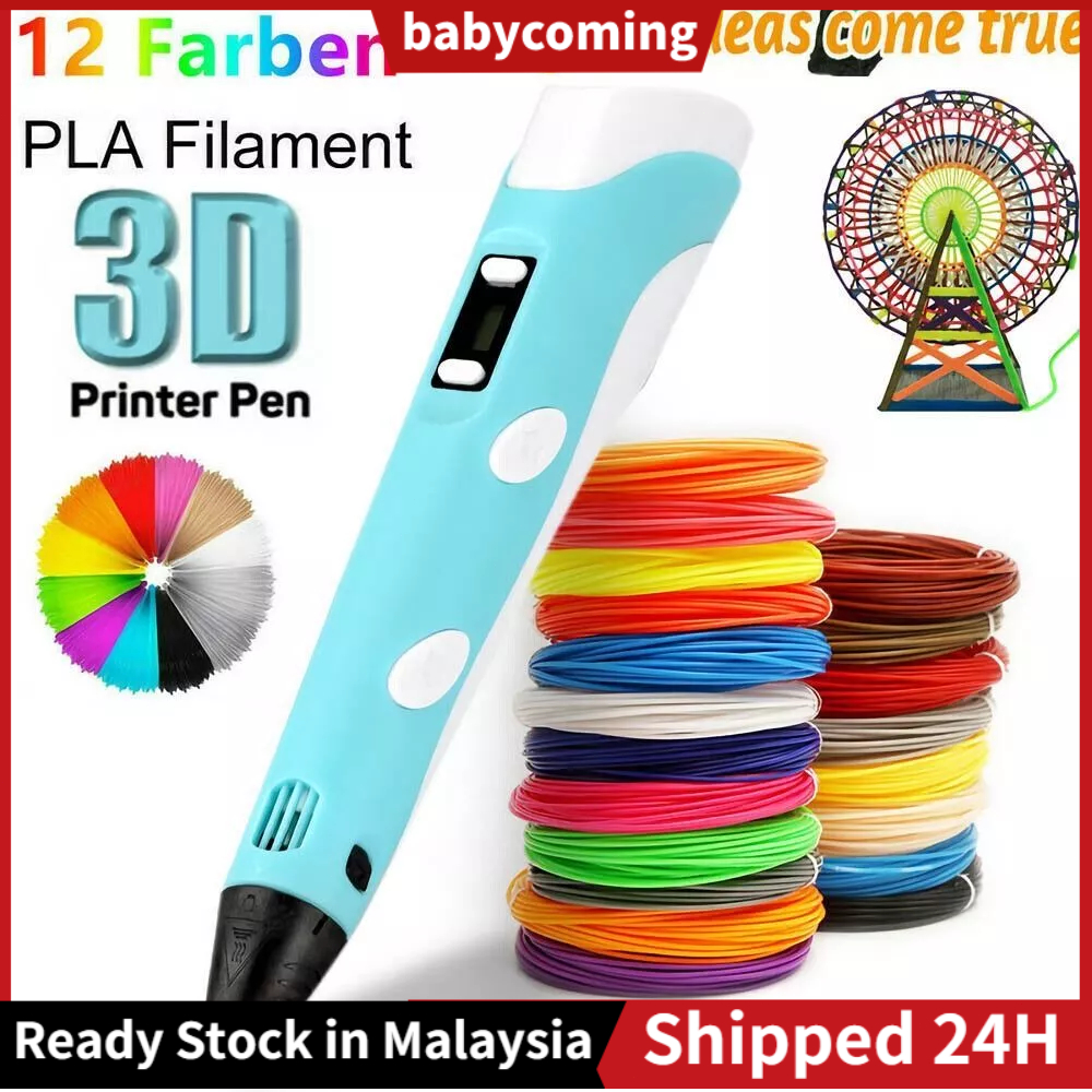 3D Pen 3D Printing Pen 3D PLA Printing Doodle Arts Craft Drawing USB Pen Set LCD Education RBT Starter Kit