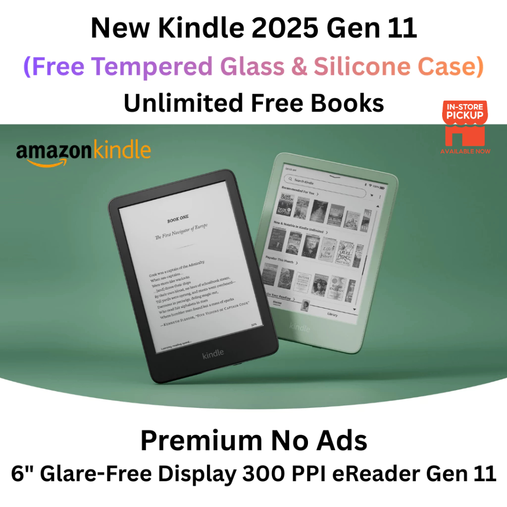 Amazon New Kindle 2025 11th Generation 16GB + 6" 300 PPI Display eReader (No Ads) Brand New
