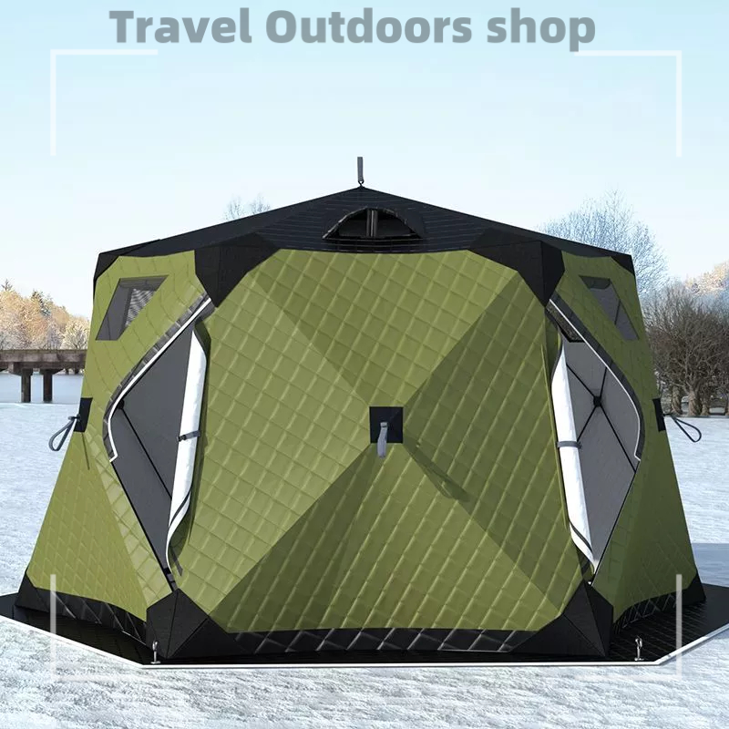 Hexagonal Cotton Tent Thickened Ice Fishing Tent Fishing Camping House Thickened Cotton Warmth Extreme Cold Windproof 帐篷