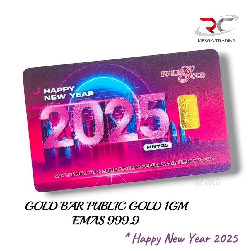 PUBLIC GOLD BULLION BAR 1.00GM 999.9 HAPPY NEW YEAR 2025 GOLD BAR&hellip;