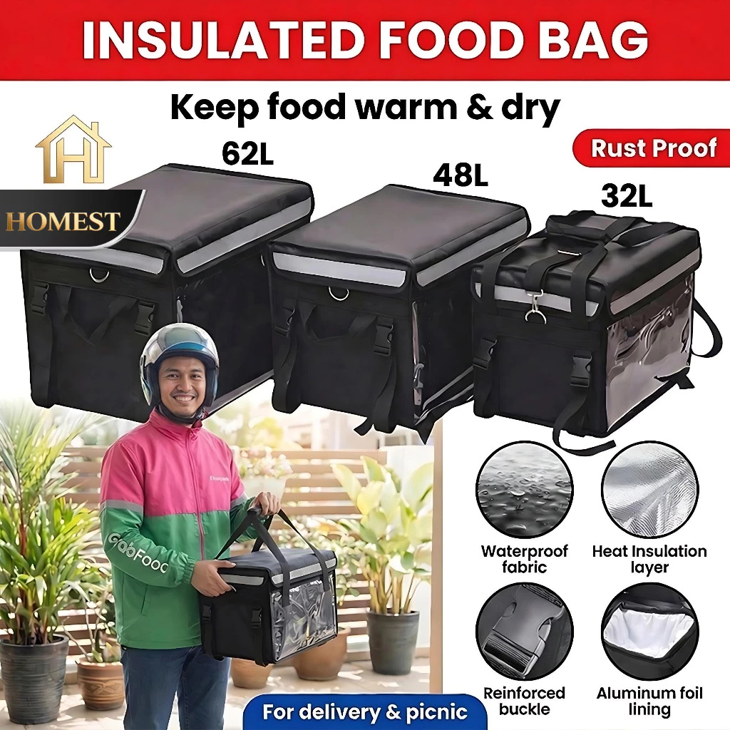HOMEST Food Delivery Bag Penghantaran Makanan Sling Bag Hantar Motorcycle Insulated Grab Delivery Box外卖箱