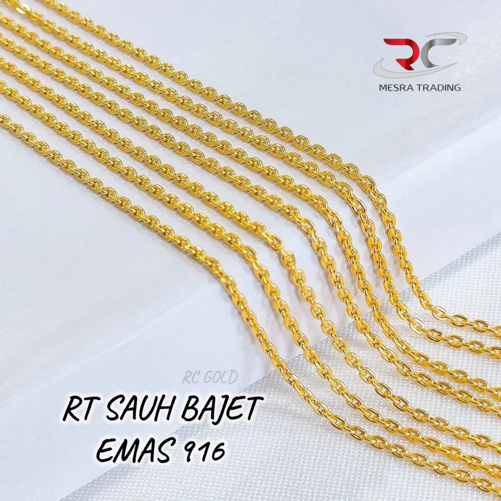 RANTAI TANGAN SAUH BAJET EMAS TULEN 916 GELANG TANGAN SAUD EMAS 916 RT BANJIT KOSONG 916 SIMPLE GOLD BRACELET 916 空心万字手链