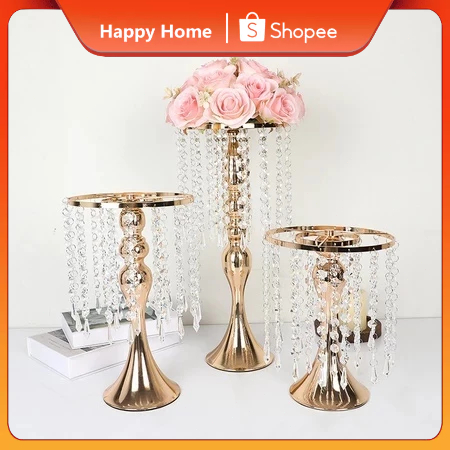 【Ramadan Special】 Luxury Crystal Tassel Wedding Decorations Candlesticks Flowers Vases Ornaments