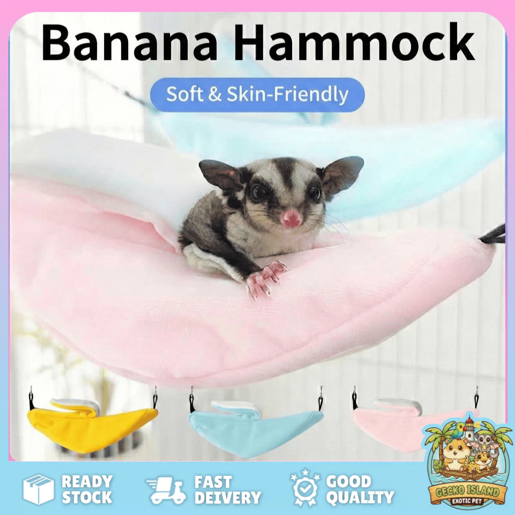 Sugar Glider Banana Hammock Warm Fleece Hanging Bed Hamster Squirrel Sleeping Nest Winter Cage Accessories