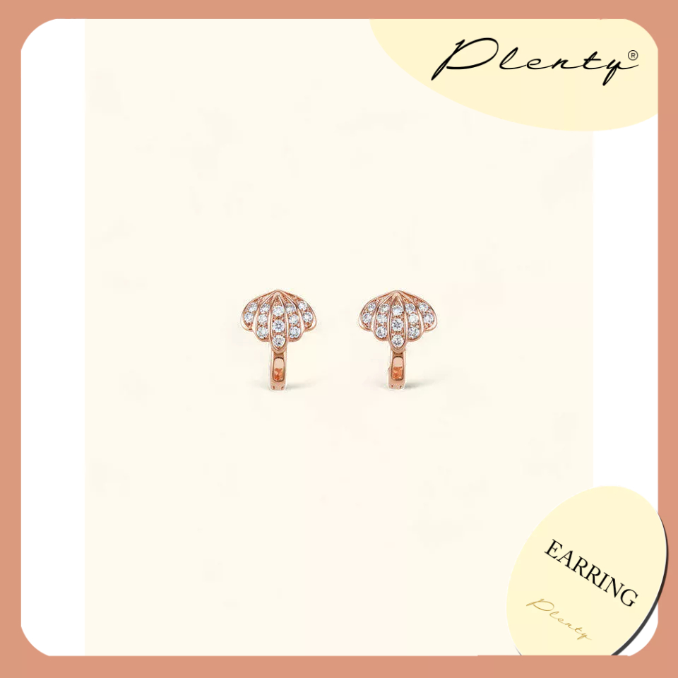 Plenty Alessia Seashell Huggie 14K Rose Gold Plated Earrings