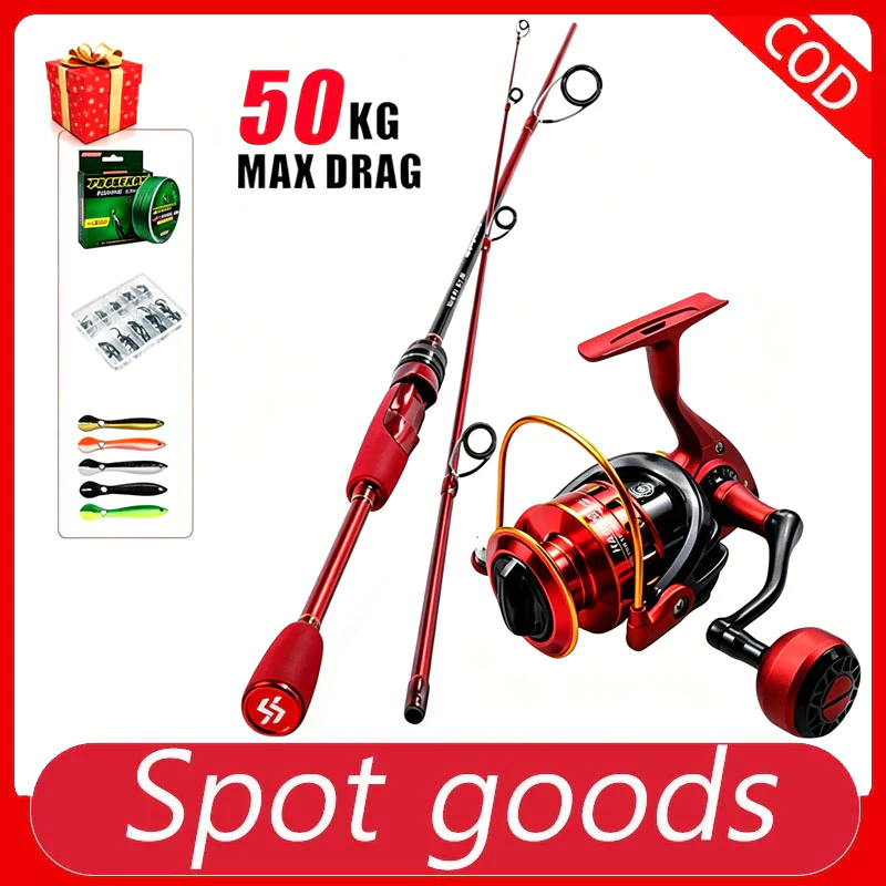 2026 NEW Fishing Set Rod Combo Reel Spinning Rod Joran Pancing Accessories Full Fishing Reel Set