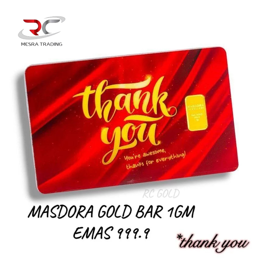 MASDORA 1GM GOLD BAR 999.9 THANK YOU 1G GOLD BAR 9999 FINE&hellip;