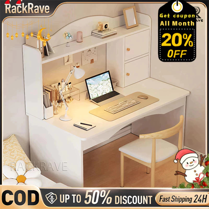 RR-Student Study Table 120cm Computer Work Desk With Bookshelf Multi Functional Combination Table Meja dengan Rak Buku桌子