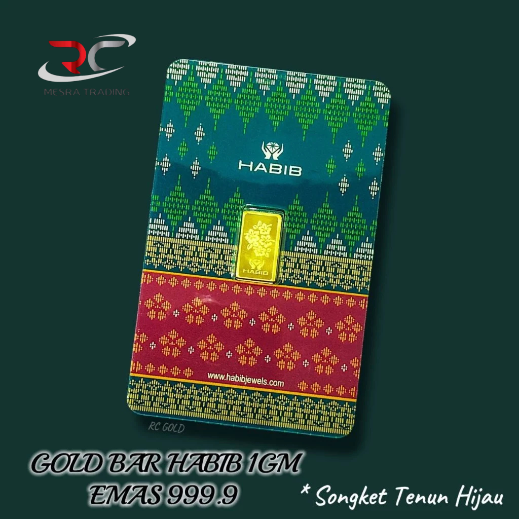 HABIB GOLD BAR 1.00GM 999.9 SONGKET TENUN HIJAU GOLD BULLION BAR 1G&hellip;