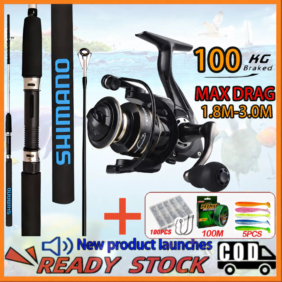 SHMANO Fishing Rod Set Reel Set Full Set Spinning Reel 1.8m - 3.0m Fishing Rod and Reel Combos Set