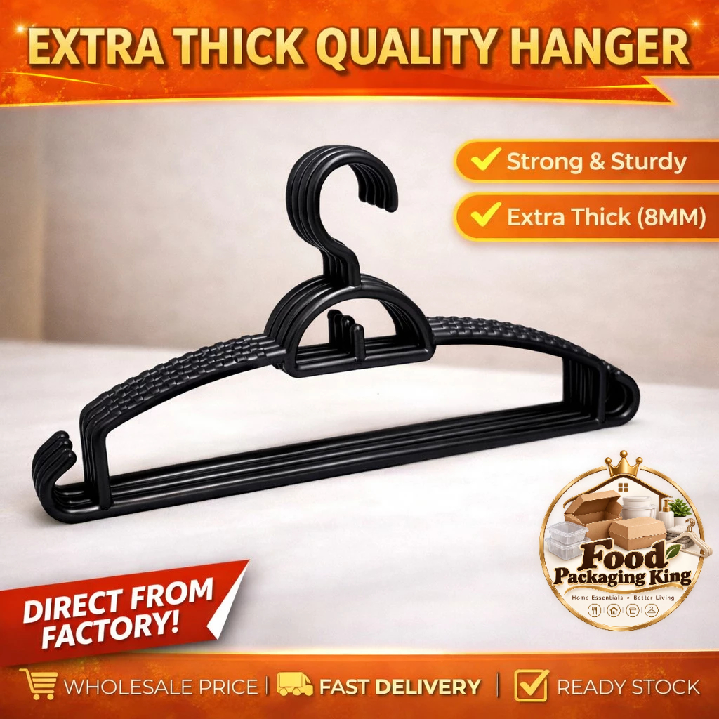 Hanger Baju Tebal Plastic Clothes Hanger Tudung Hanger Anti-Slip Penyangkut Baju Adult Hanger Baby Plastik Murah