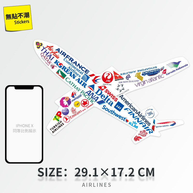 Aviation Logo Luggage Stickers - Waterproof Vinyl Decals for Suitcases, Laptops & Travel Gear
