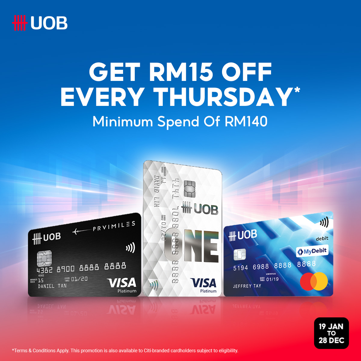 Khamis - UOB dan Citi Bank RM15 Off