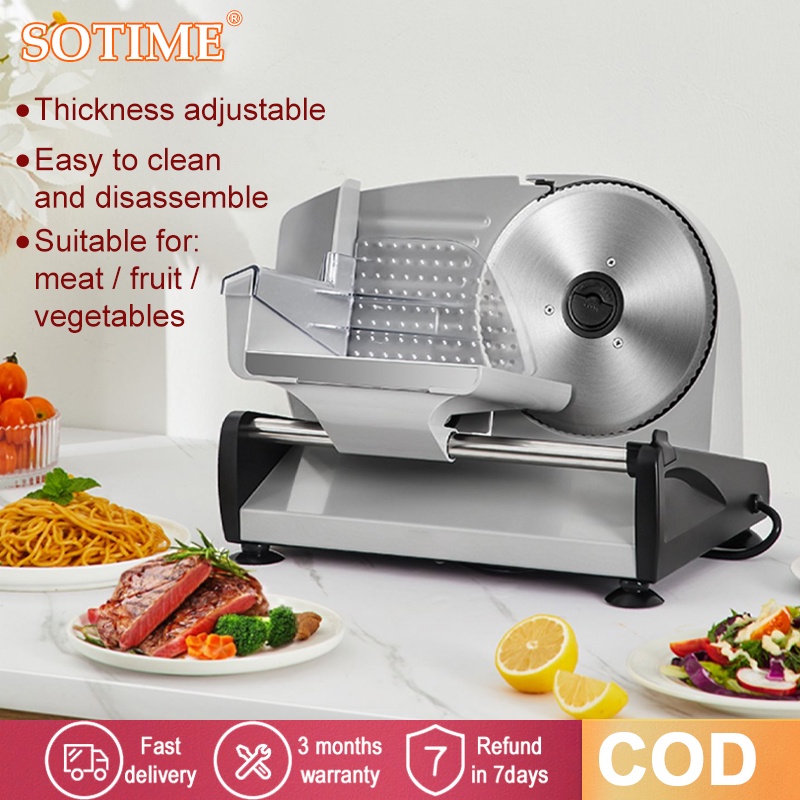 Sotime Stainless Steel Electric Meat Slicer Multifunction Food Cutter Slicers Thickness Adjustable