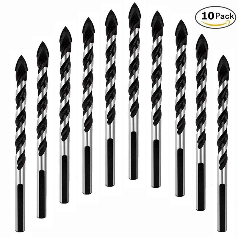 Heavy Build Multipurpose Drill Bits 10-Piece 6mm Multi-material Bit Set Drilling Tile Gla Hardware - Image 5