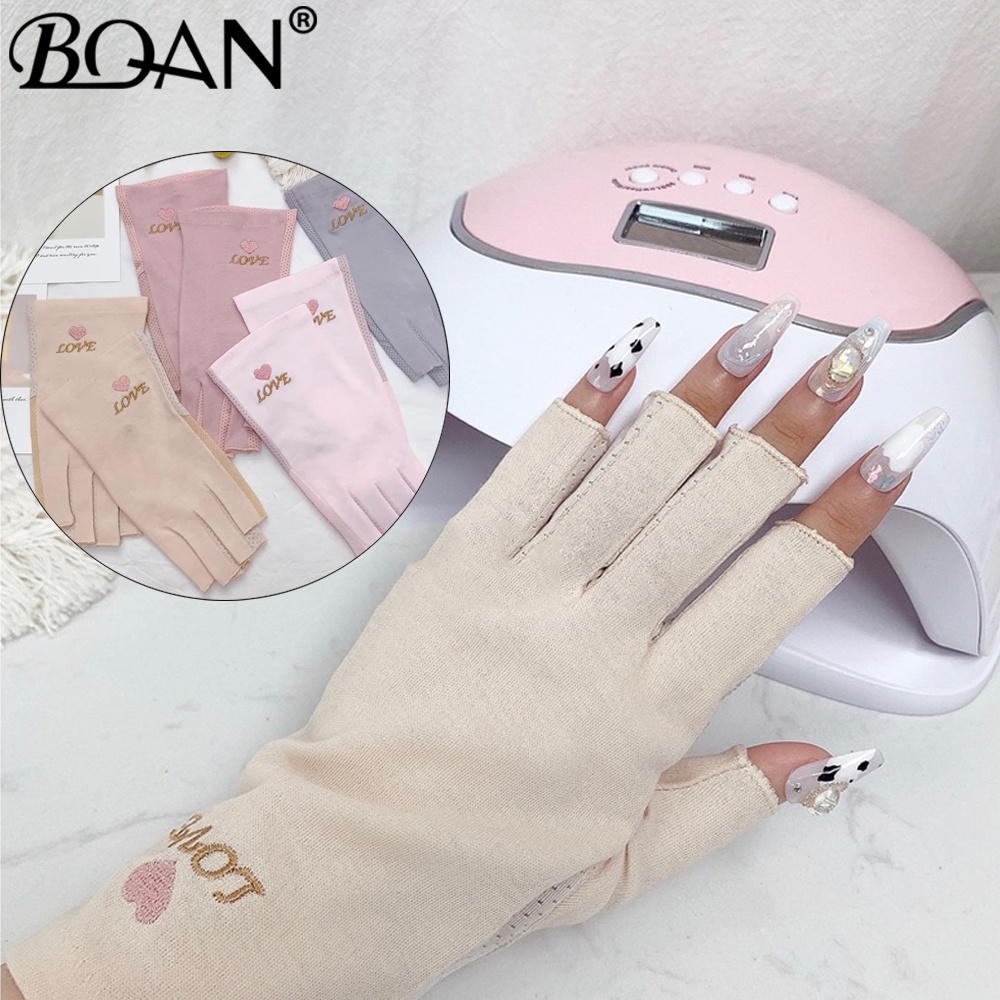 1 Pair Anti UV Nail Gloves UV Gel Shield Glove Fingerless Manicure Nail Art Tools LED Lamp Nails Dryer Radiation Hand