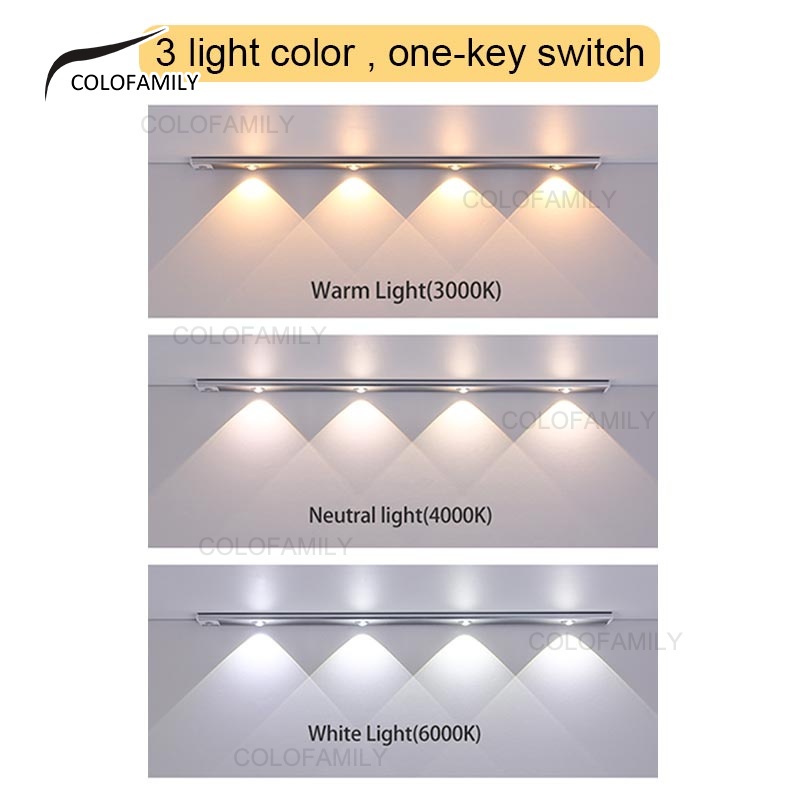 Food Bakeware 3 Color Dimmable Cat Eye Light Strip LED Desk Lamp Motion Sensor USB Rechargeable Kitchen Cabinet Wardr... - Image 2