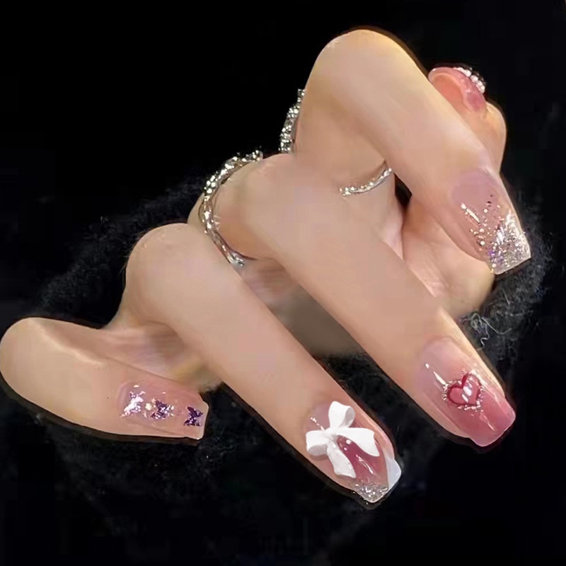 Premium Quality 24pcs 3D Acrylic Nais Fake Nails Set Glue False Nail Purpose - Image 5