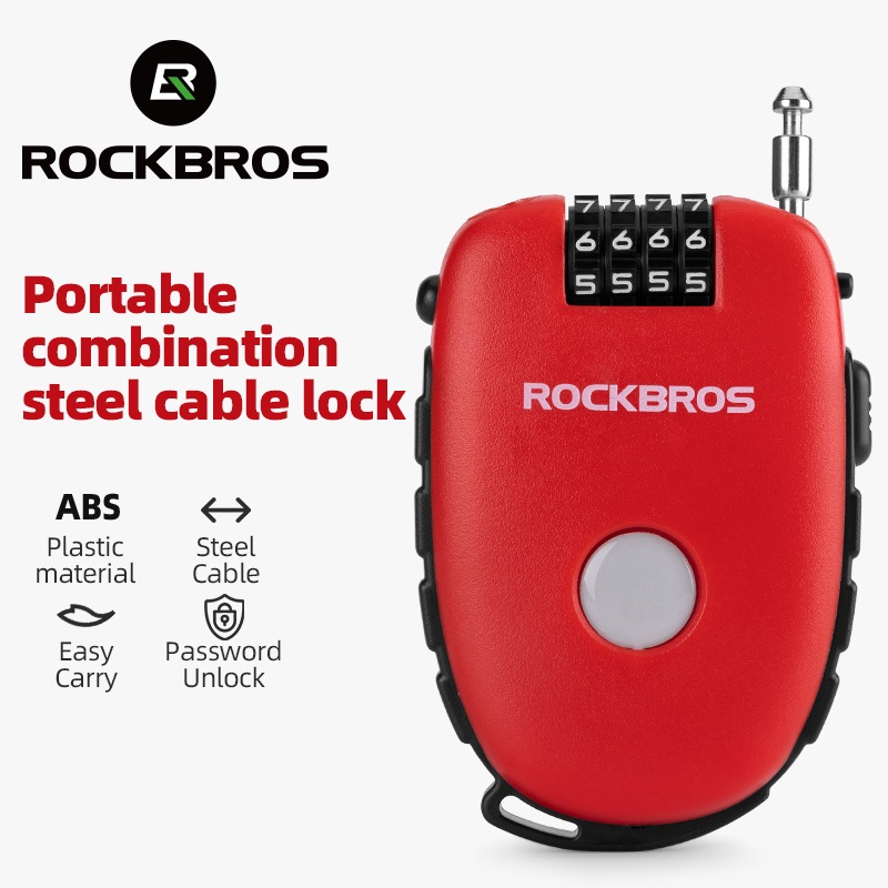 【MY Delivery】ROCKBROS Bicycle Lock Password Anti-theft Bike Cable Helmet Lock Chain Backpack Cycling Lock Bike Accessories