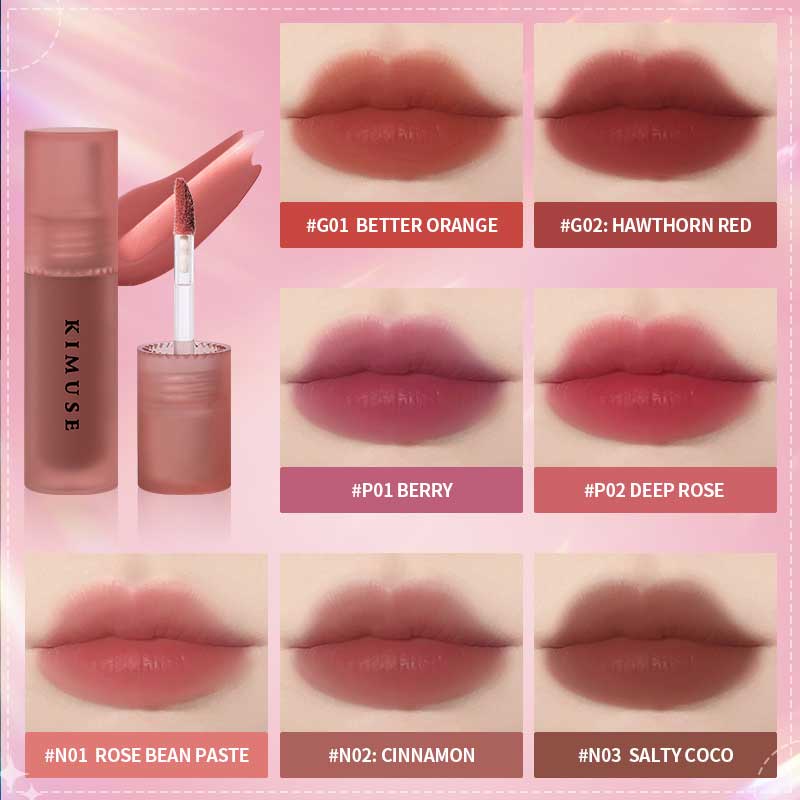 Gloss Lipstick KIMUSE Water Tint Lip Glaze 13 Colors Waterproof Long Lasting Matte Liquid Lip