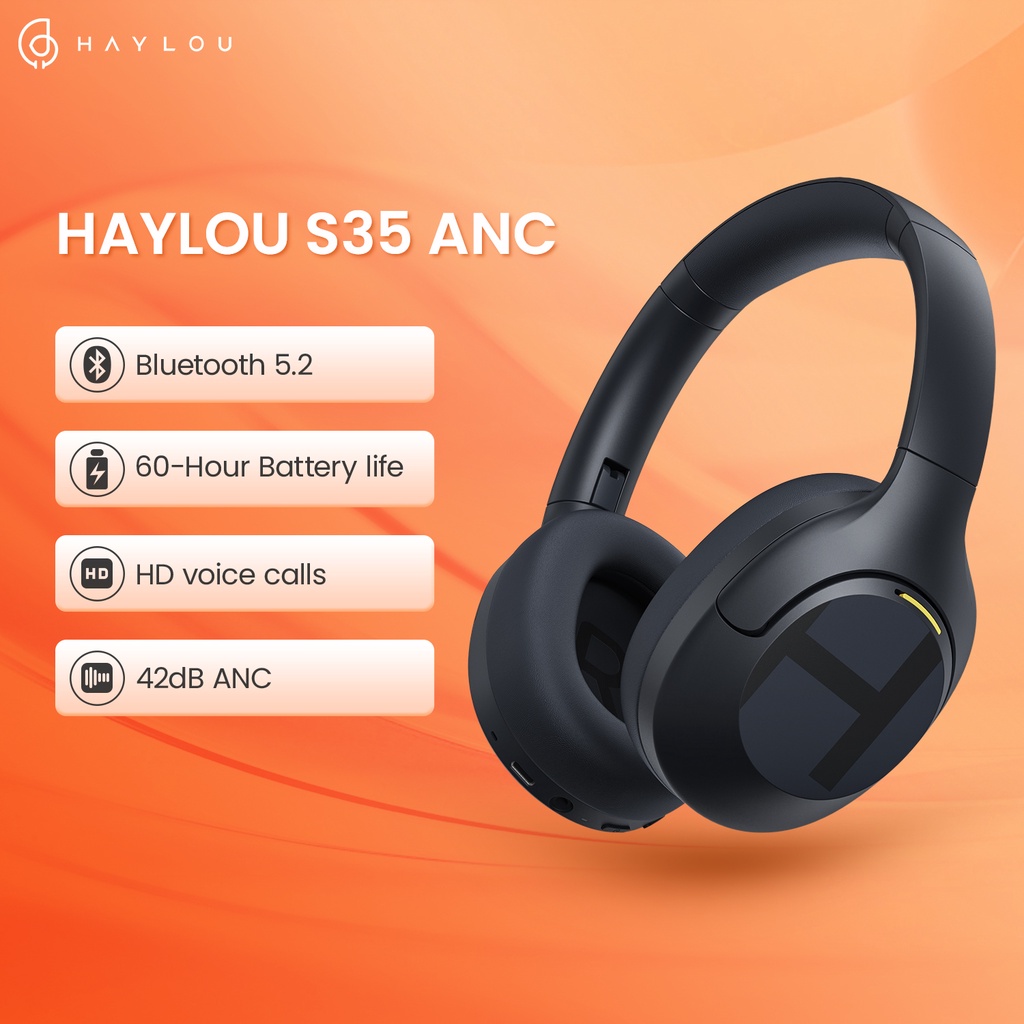 HAYLOU S35 ANC Over-ear Noise Canceling Headphones (Universal Comfort) Trendy Design headset with Incredible Sound