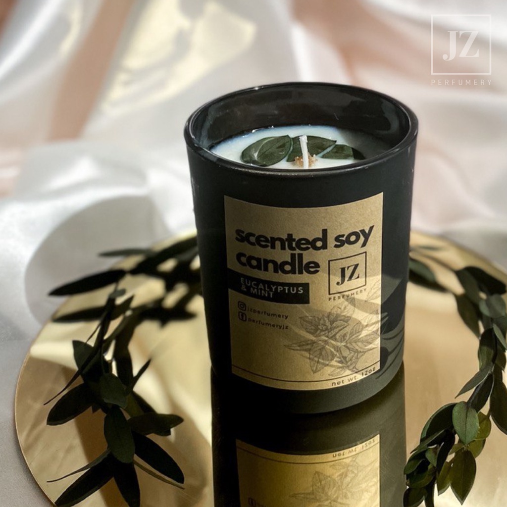 Eucalyptus & Mint Handcrafted Scented Soy Candle | JZ PERFUMERY