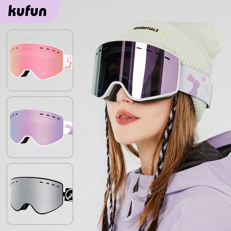 KUFUN Ski Goggles Ski Glasses Anti-fog Cylindrical Snow Glasses Adults and Children KG360