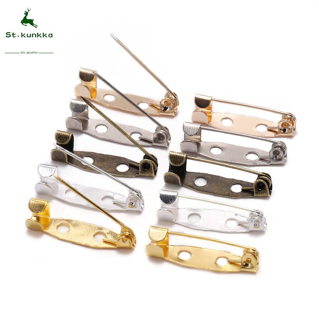 50pcs DIY Brooch Findings, Blank Pin Bases for Custom Badge & Jewelry Accessory Making