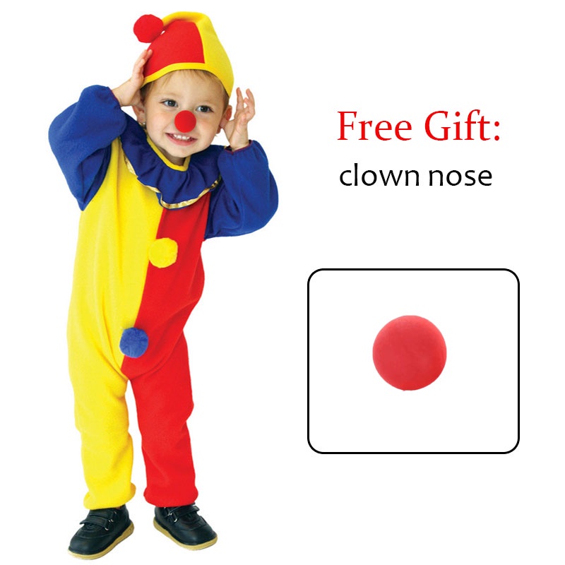 Naughty Haunted House Kids Child Clown Costume for Baby Girls Boys Toddler Halloween Purim Carnival Party Costumes