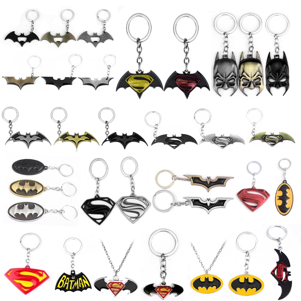 Comics Movie Merchandise Superman Vs. Batman Keychain Metal Necklace Pendant