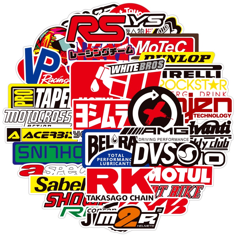 50PCS JDM modified car helmet racing DIY bomb logo sticker PVC waterproof graffiti skateboard laptop motorcycle vinyl sticker