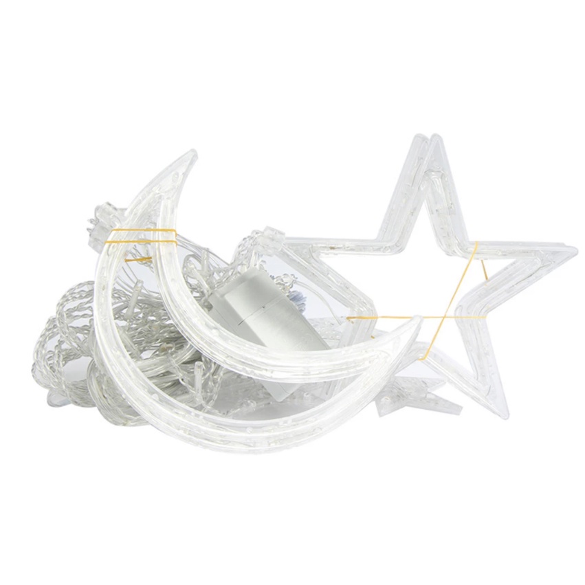 Reliable Premium LED Star Moon Pelita 3.5m Curtain Light Atmosphere String Christmas Starry Lights Outdoor Decorative...