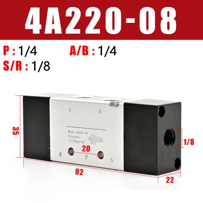 Essential Have Pneumatic 5/2 Way Single Or Double Air Control Valve 4A220-08 5 Port 1/4" 3/8" Gas Quality Multi - Image 4