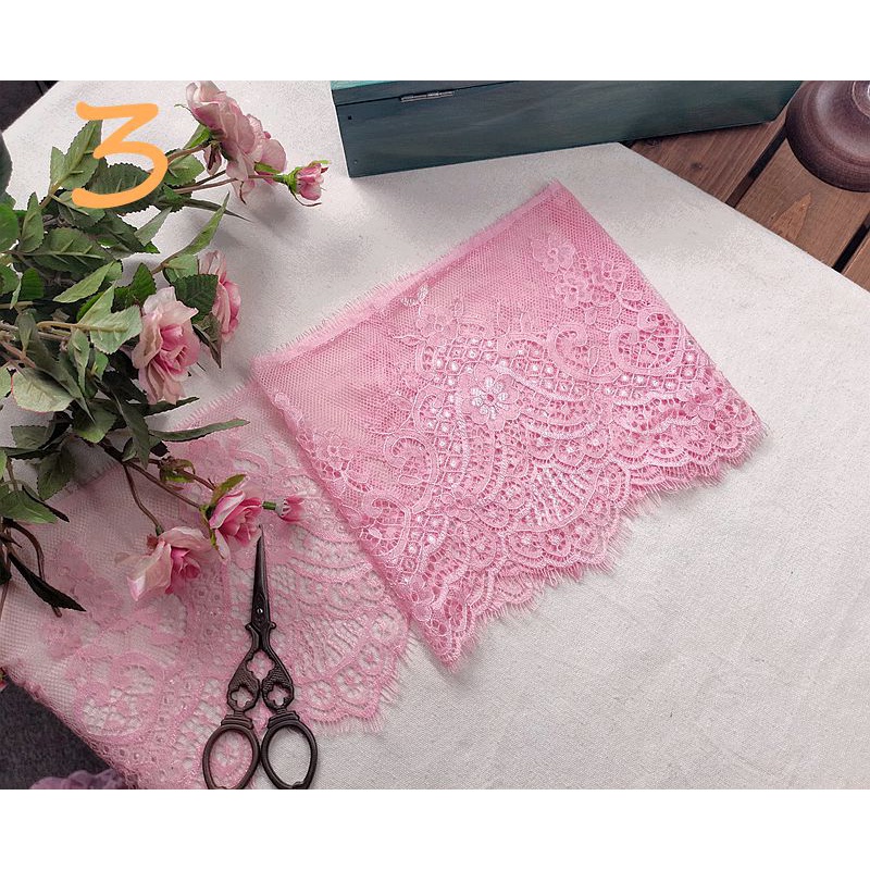 Premium Durable 3 Meter Price High Quality Chantilly Lace Trim Wedding Veil Eyelash Edges Dress width 18cm Reliable V...