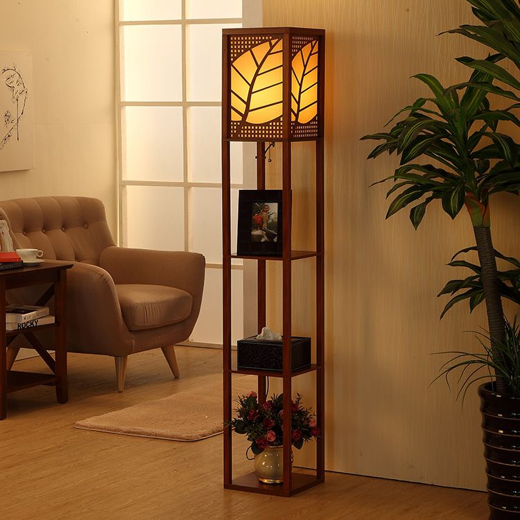 Chinese Style Floor Lamp Shelf Lamp Bedside Bedroom Lamp Living Room Tea Room Study Lamp Bookshelf