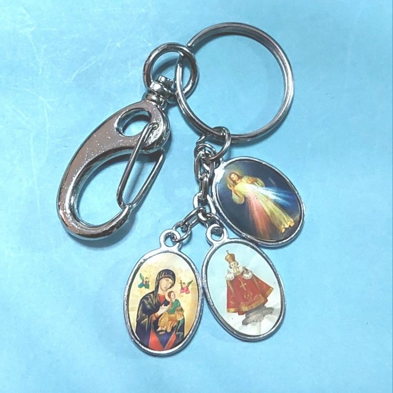 Religious Keychain / bag charm Sto Niño Perpetual Help Divine Mercy Religious Keyrings