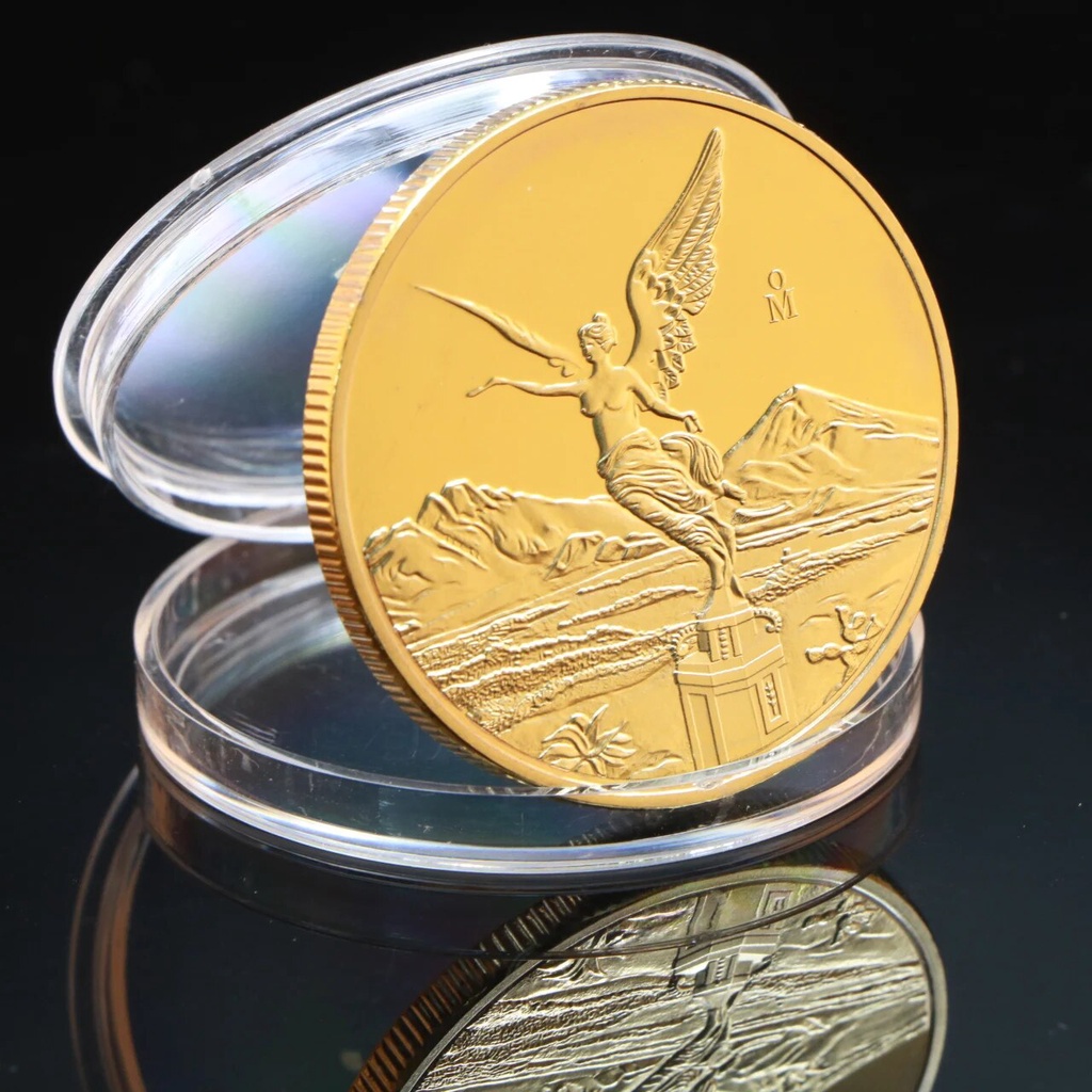 Mexican Statue of Liberty Gold Plated Coin Collection Gift Souvenir Art Metal Commemorative Coins