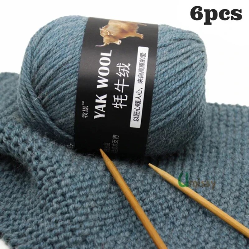 6pcs Yak Wool Yarn for Knitting Fine Worsted Blended Crochet Yarn Knitting Sweater Scarf Chunky Yarn