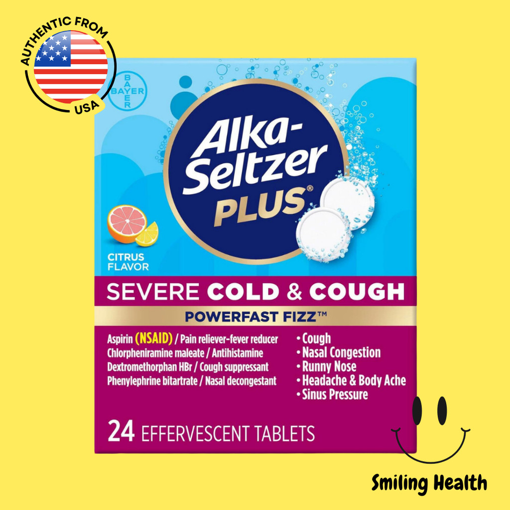 Alka-Seltzer Plus Powerfast Fizz Citrus Flavor, 24 Effervescent Tablets