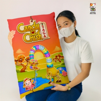 Candy Crush Pillow Case with Zipper 18x28 Inches Big Size with FREE Face Mask