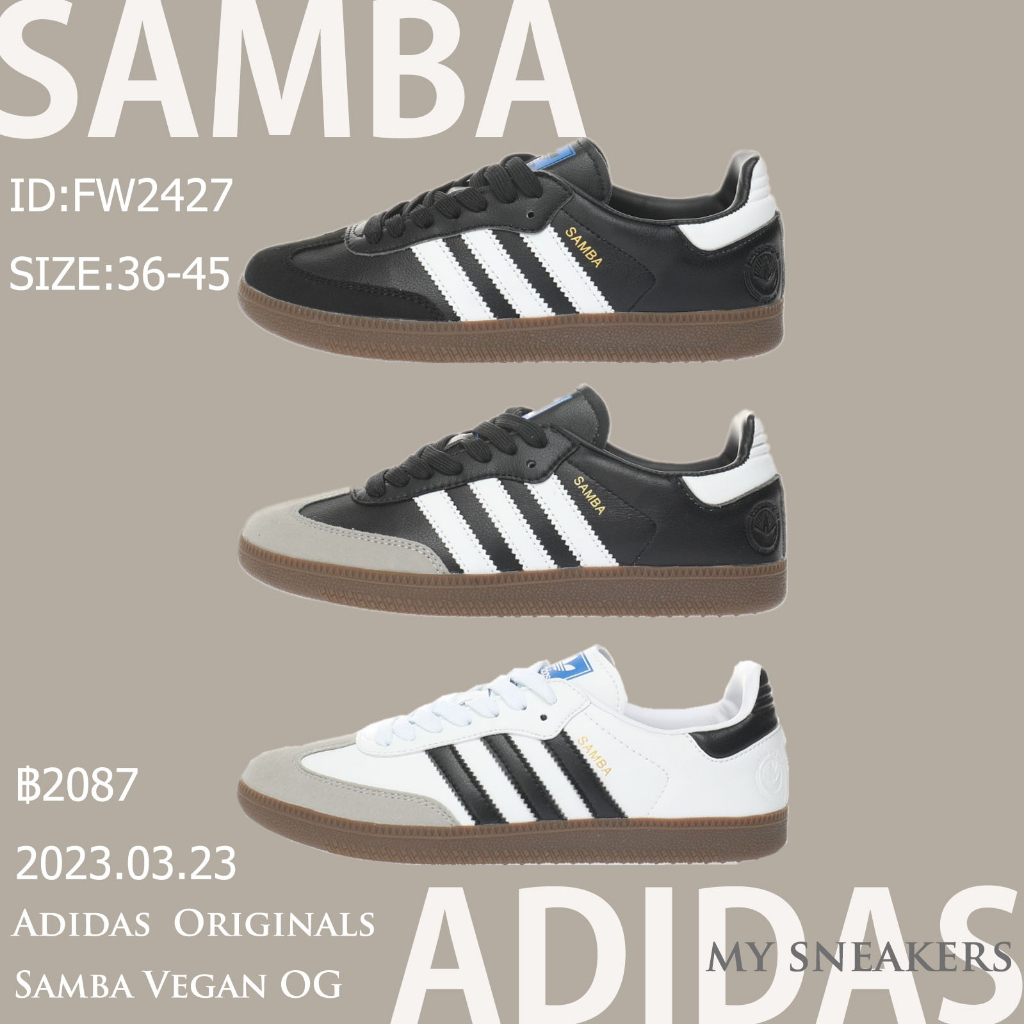 Ad Originals Samba Vegan OG FX9042 FW2427 authentic casual shoes sneakers running shoes