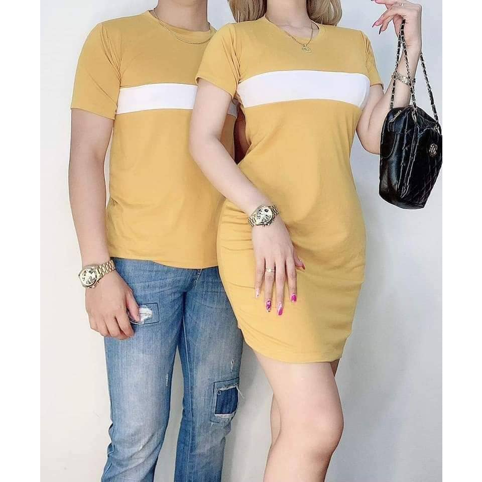 (ACS) DRESS AND TSHIRT COUPLE FOR HER/HIM FIT SMALL TO LARGE